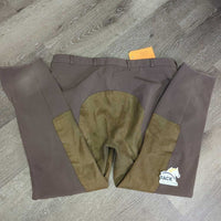 Fleece Lined Full Seat Breeches *gc/fair, v.clumpy lining, seat: stains, pills & rubs, seam pucker, mnr unstitched seat seam
