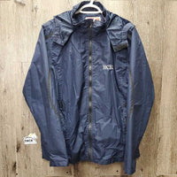 Light Mesh Lined Jacket, hood, zipper "High Country Equestrian Center" *gc, hairy, older, faded?, hairy velcro, clean
