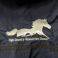Light Mesh Lined Jacket, hood, zipper "High Country Equestrian Center" *gc, hairy, older, faded?, hairy velcro, clean
