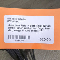 Soft Thick Nylon Rope Halter, rubber end *vgc, mnr dirt, snags & rubs
