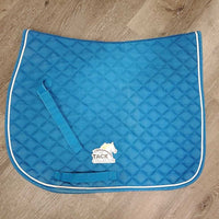 Quilt Jumper Saddle Pad, piping, tabs *vgc/gc, clean, stained, mnr rubs, pills, faded
