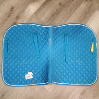 Quilt Jumper Saddle Pad, piping, tabs *vgc/gc, clean, stained, mnr rubs, pills, faded
