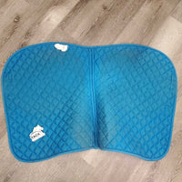 Quilt Jumper Saddle Pad, piping, tabs *vgc/gc, clean, stained, mnr rubs, pills, faded
