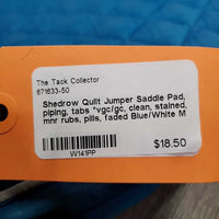 Quilt Jumper Saddle Pad, piping, tabs *vgc/gc, clean, stained, mnr rubs, pills, faded
