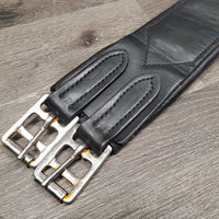 Leather Girth, 1x els *vgc, clean, mnr residue?dirt, seam hair, stiff, older, rusty
