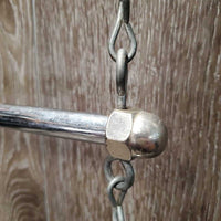 Metal 4 Bar Hanging Blanket Rack *gc, rust, scuffs, residue?, loose caps
