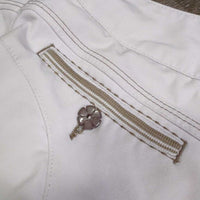 Euroseat Breeches *gc, undone seams, stained & discolored seat/legs, stains, rubs, pills
