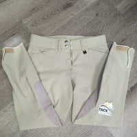 Euroseat Breeches *fair, BROKEN Zipper, rubs, pills, pilly lining, snags, older, unstitched seams, v.pilly & stained seat/legs
