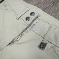 Euroseat Breeches *fair, BROKEN Zipper, rubs, pills, pilly lining, snags, older, unstitched seams, v.pilly & stained seat/legs
