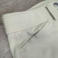 Euroseat Breeches *fair, BROKEN Zipper, rubs, pills, pilly lining, snags, older, unstitched seams, v.pilly & stained seat/legs
