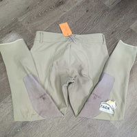 Euroseat Breeches *fair, BROKEN Zipper, rubs, pills, pilly lining, snags, older, unstitched seams, v.pilly & stained seat/legs
