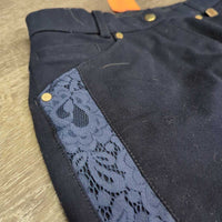 Euroseat Breeches, lace *gc/fair, v.rubbed & pilly seat & legs, v,hairy, snags

