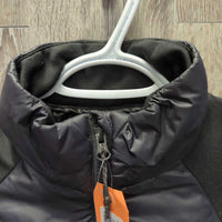 Light Quilt & Fleece Jacket, Zipper "Eclipse" *gc/fair, hairy, rubs, dirty, pills, stains, frayed cuffs
