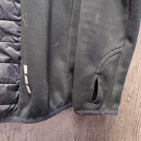 Light Quilt & Fleece Jacket, Zipper "Eclipse" *gc/fair, hairy, rubs, dirty, pills, stains, frayed cuffs
