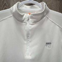JUNIORS Show Sun Shirt, Zip, Mesh & Shoulders Sleeves, 1/4 Zip Up *vgc, pulled cuff seams
