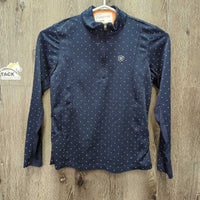 JUNIORS Sun Shirt, 1/4 Zip Up, Mesh Sleeves *vgc, mnr snags & seam rubs & frays
