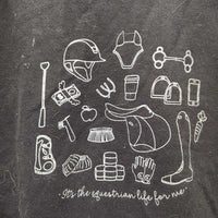 Light Sweatshirt "Its the Equestrian Life for Me" *gc, hairy
