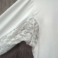 LS Show Shirt, attached snap collar, Snaps, Lacey *gc, clean, pit, crinkled, mnr snags
