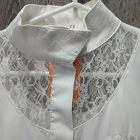 LS Show Shirt, attached snap collar, Snaps, Lacey *gc, clean, pit, crinkled, mnr snags
