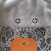 LS Show Shirt, attached snap collar, Snaps, Lacey *gc, clean, pit, crinkled, mnr snags
