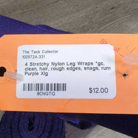 4 Stretchy Nylon Leg Wraps *gc, clean, hair, rough edges, snags, runs
