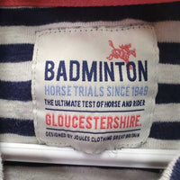 LS Hoodie Shirt, strings, "Badminton Horse Trial" *vgc, clean, mnr hair, seam rubs & frays, puckers?shrunk
