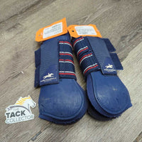 Open Front & Hind Boots, velcro *gc, clean, faded, pilly edges, scrapes & rubs, older
