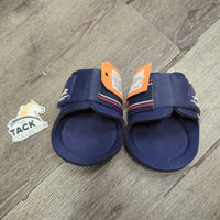 Open Front & Hind Boots, velcro *gc, clean, faded, pilly edges, scrapes & rubs, older
