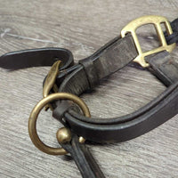 Rsd/Padded Leather Halter, Braided Rope Noseband, snap, adj *gc/fair, dirt, nameplate holes, rubs, creases
