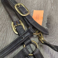Rsd/Padded Leather Halter, Braided Rope Noseband, snap, adj *gc/fair, dirt, nameplate holes, rubs, creases
