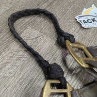Rsd/Padded Leather Halter, Braided Rope Noseband, snap, adj *gc/fair, dirt, nameplate holes, rubs, creases
