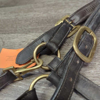 Rsd/Padded Leather Halter, Braided Rope Noseband, snap, adj *gc/fair, dirt, nameplate holes, rubs, creases
