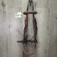 Rsd/Padded Hunter Bridle, Braided Reins *vgc, clean, stains, xholes, rubs, crumbled rsd end
