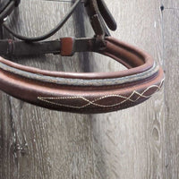 Rsd/Padded Hunter Bridle, Braided Reins *vgc, clean, stains, xholes, rubs, crumbled rsd end
