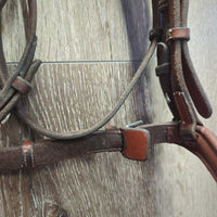 Rsd/Padded Hunter Bridle, Braided Reins *vgc, clean, stains, xholes, rubs, crumbled rsd end

