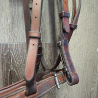 Rsd/Padded Hunter Bridle, Braided Reins *vgc, clean, stains, xholes, rubs, crumbled rsd end
