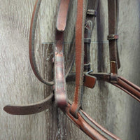 Rsd/Padded Hunter Bridle, Braided Reins *vgc, clean, stains, xholes, rubs, crumbled rsd end
