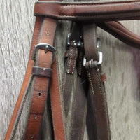 Rsd/Padded Hunter Bridle, Braided Reins *vgc, clean, stains, xholes, rubs, crumbled rsd end
