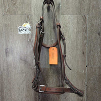 Rsd/Padded Hunter Bridle, Braided Reins *vgc, clean, stains, xholes, rubs, crumbled rsd end
