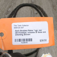 Soft Braided Reins *vgc, mnr dirt?residue, creases & loose end stitching

