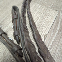 Soft Braided Reins *gc, dirty, loose hooks & lace end stitching
