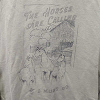 Light Sweatshirt, "The Horses are Calling & I Must Go" *vgc/xc, mnr rubs & pills
