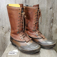 Winter Leather & Rubber Western Riding Boots, Pull out Liners, Laces *vgc/xc, clean, mnr rubs, scrapes, scuffs & rubs
