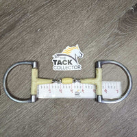 Thin French Link Hunter D Ring Plastic Bit *gc/fair, chewed, cracks, stains, dirty, VERY SHARP
