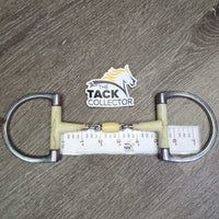 Thin French Link Hunter D Ring Plastic Bit *gc/fair, chewed, cracks, stains, dirty, VERY SHARP

