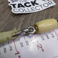 Thin French Link Hunter D Ring Plastic Bit *gc/fair, chewed, cracks, stains, dirty, VERY SHARP
