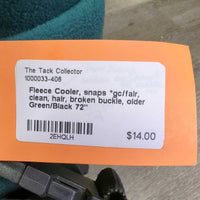 Fleece Cooler, snaps *gc/fair, clean, hair, broken buckle, older
