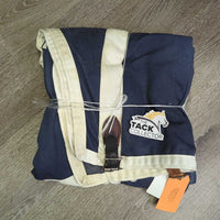Hvy Cotton Stable Sheet, "91" *gc, clean, stains, older, repairs, faded, rubs, UNSTITCHED belly strap, replaced/repaired straps
