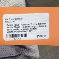 Hvy Cotton Scrim Sheet - Cooler *vgc, clean & dirty inside, shrunk? stains
