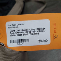 Light Quilt Saddle Carry Storage Bag, Shoulder Strap *gc, sticker, clean, older

